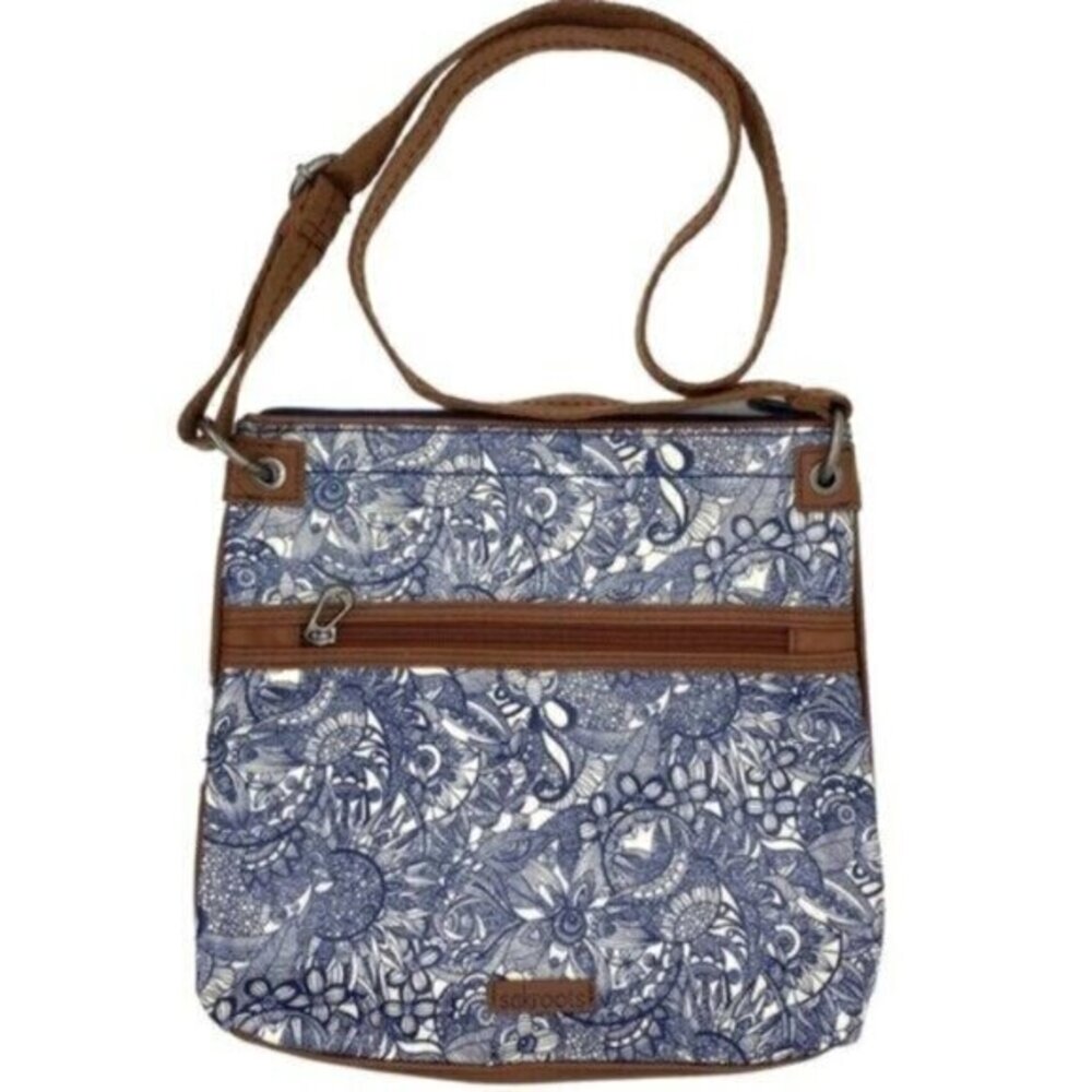 Sakroots Navy Blue Spirit Desert Floral Crossbody Trip Bag